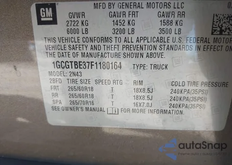 2015 Chevrolet Colorado Lt from USA, damaged, VIN 1GCGTBE37F1180164